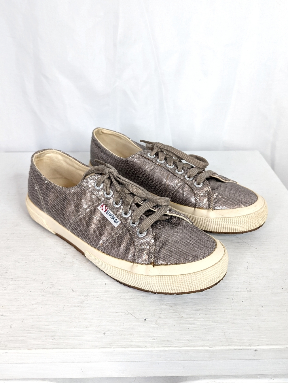 Superga Micro Sequin 2750 Metallic Low Top Sneakers - Size 8